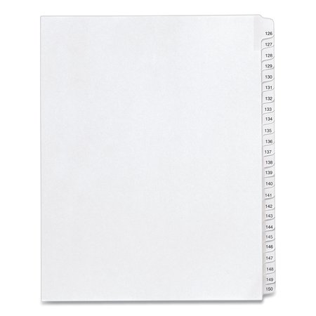 AVERY DENNISON Index Tab, Allstate 126-150, White, PK25 01706